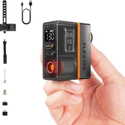 FLEXTAILGEAR Mini Bike Tire Pump with Gauge&Taillight, 130 PSI