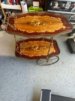 Original vintage Italian bar cart 1970s Hollywood Regency