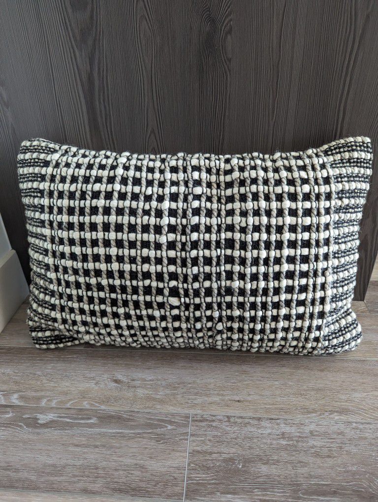 Japandi Style Accent Pillow From Article - Ren Black Weave