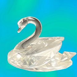 Swarovski Austria 1977 Retired Crystal Mini Swan (contact info removed) , 1”