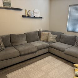 Large gray sectional couch