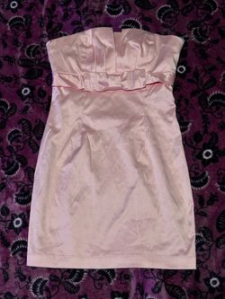 Pink strapless mini dress