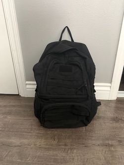 Black Tactical Backpack with MOLLE Webbing