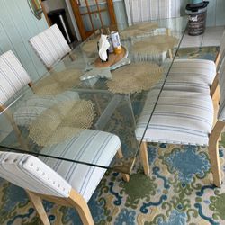 Free Antique Glass Table -chairs not Included.