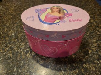 Jewelry Box Barbie round box with musical wind-up