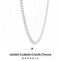 925 7mm Miami Cuban Link Silver Chain 