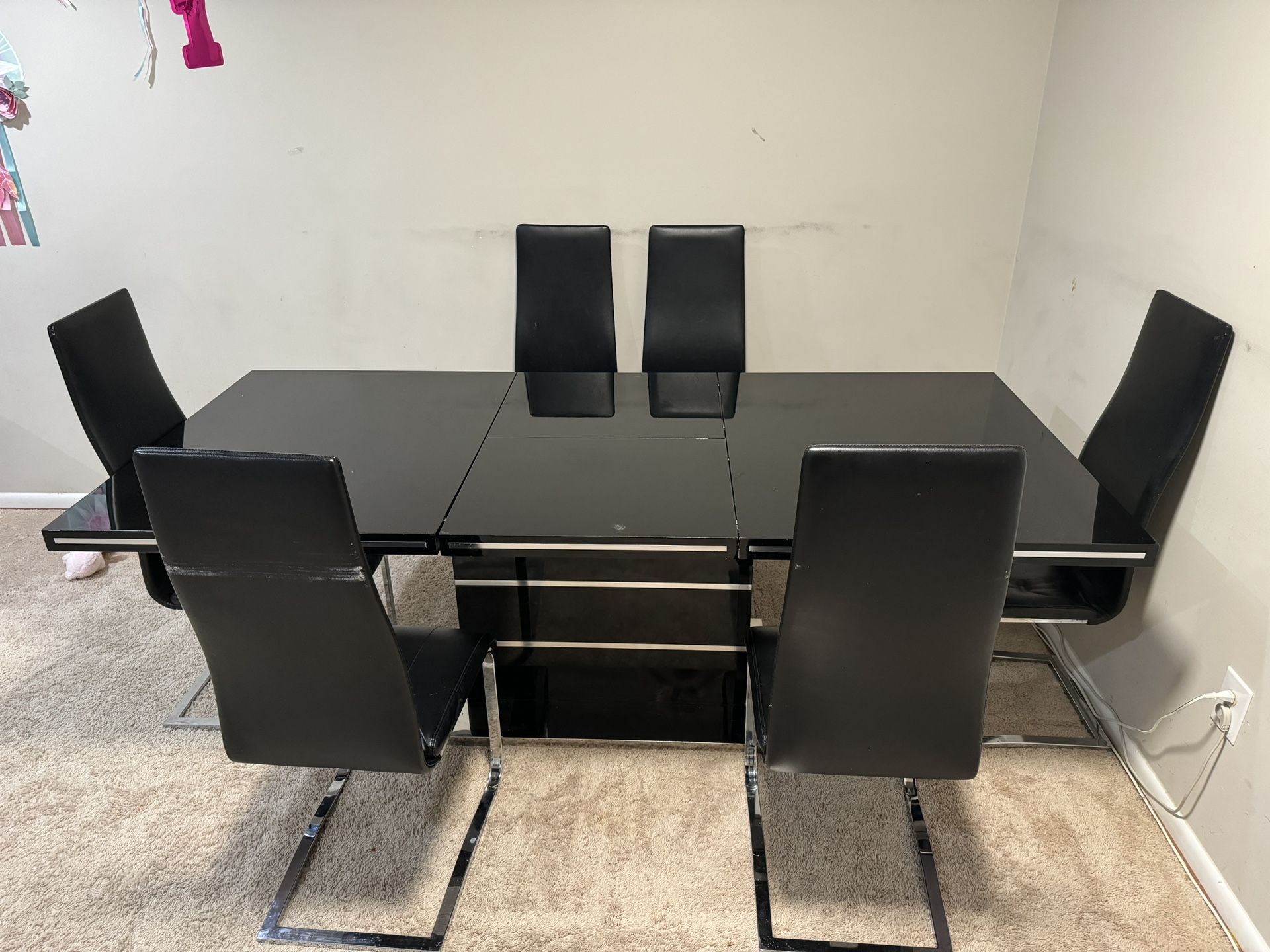 Rectangular dining table set for 2, 4, 6 people/guest with chairs - negotiable price- $350