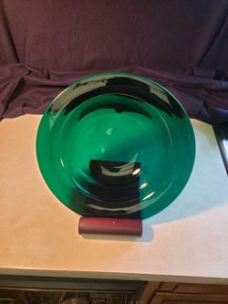Emerald GREEN Blown Glass Bowl Made In Italy 🇮🇹 Bowl