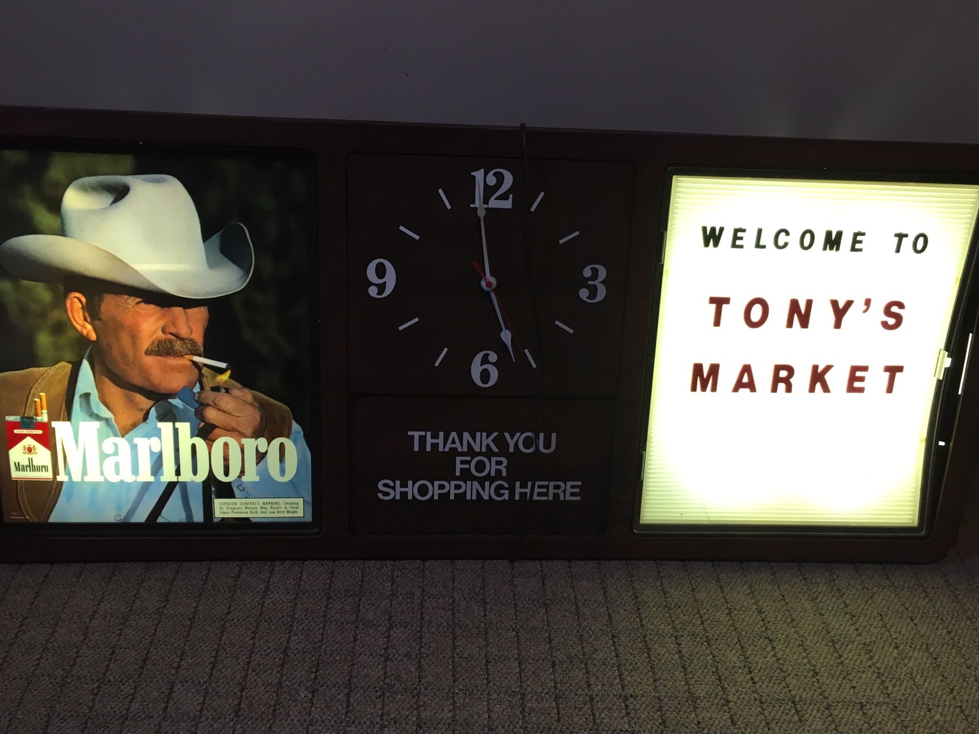 Antique Marlboro Sign with Clock