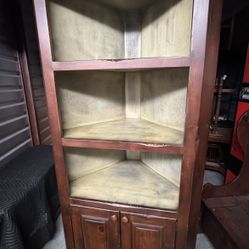 Solid Wood Corner Cabinet - Like New