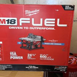 Milwaukee M18 FUEL ONE-KEY 18- volt Lithium-Ion Brushless Cordless 8-1/4 in. Table Saw Kit W/(1) 12.0Ah Battery & Rapid Charger