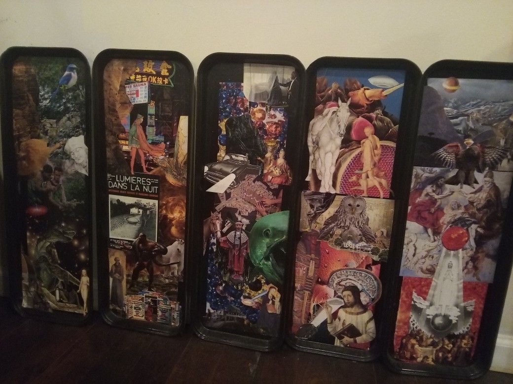 Original Art Rolling Trays (Collage)