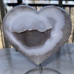 Large Druzy Agate Heart 