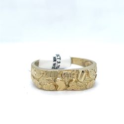 10KT Yellow Gold Nugget Ring 3.70g Size 10 I-1174