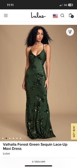 Lulus Sequin Lace-Up Maxi Dress