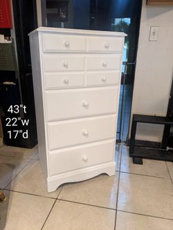 Solid Hardwood White Chest Dresser