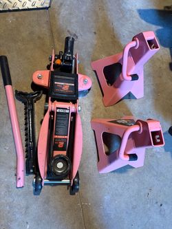 Pink 2-ton hydraulic trolley floor jack