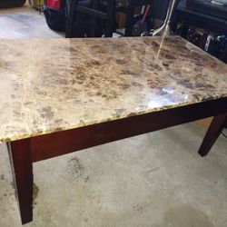 Marble Table And Side Table