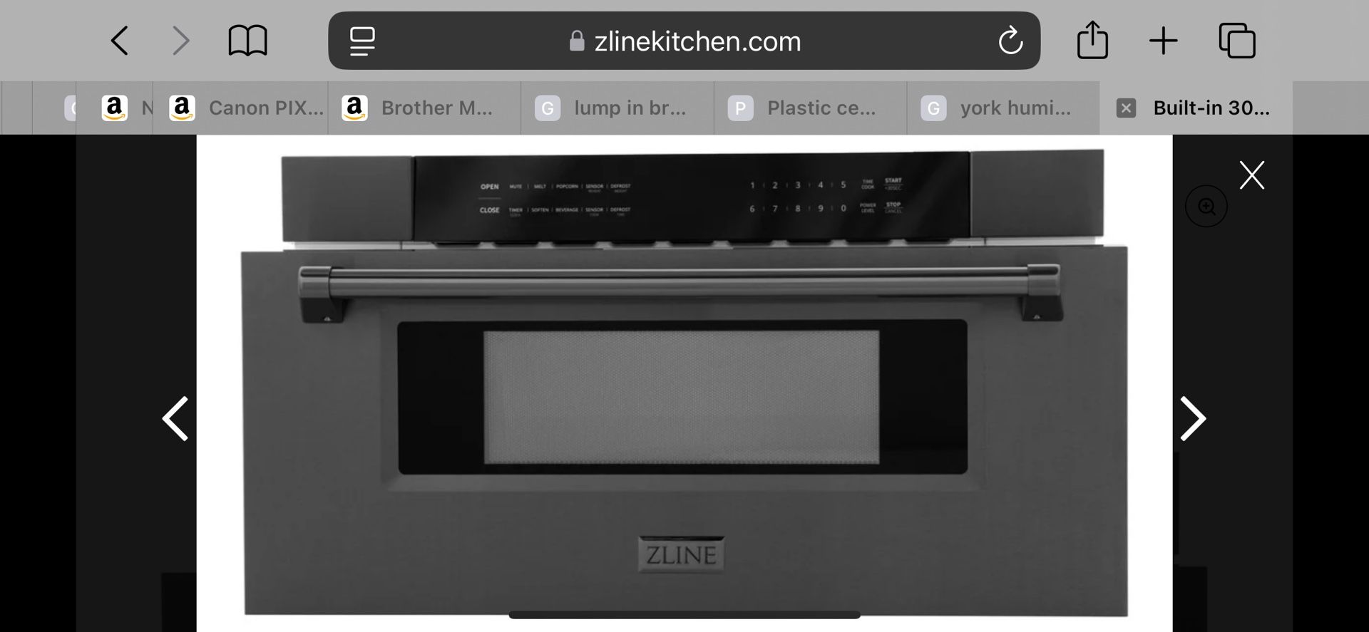Zline Black Stainless Microwave