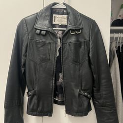 Marco Piel Black Leather Jacket Medium 