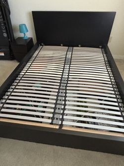 IKEA MALM Queen Bed Frame + HESSTUN Queen Mattress