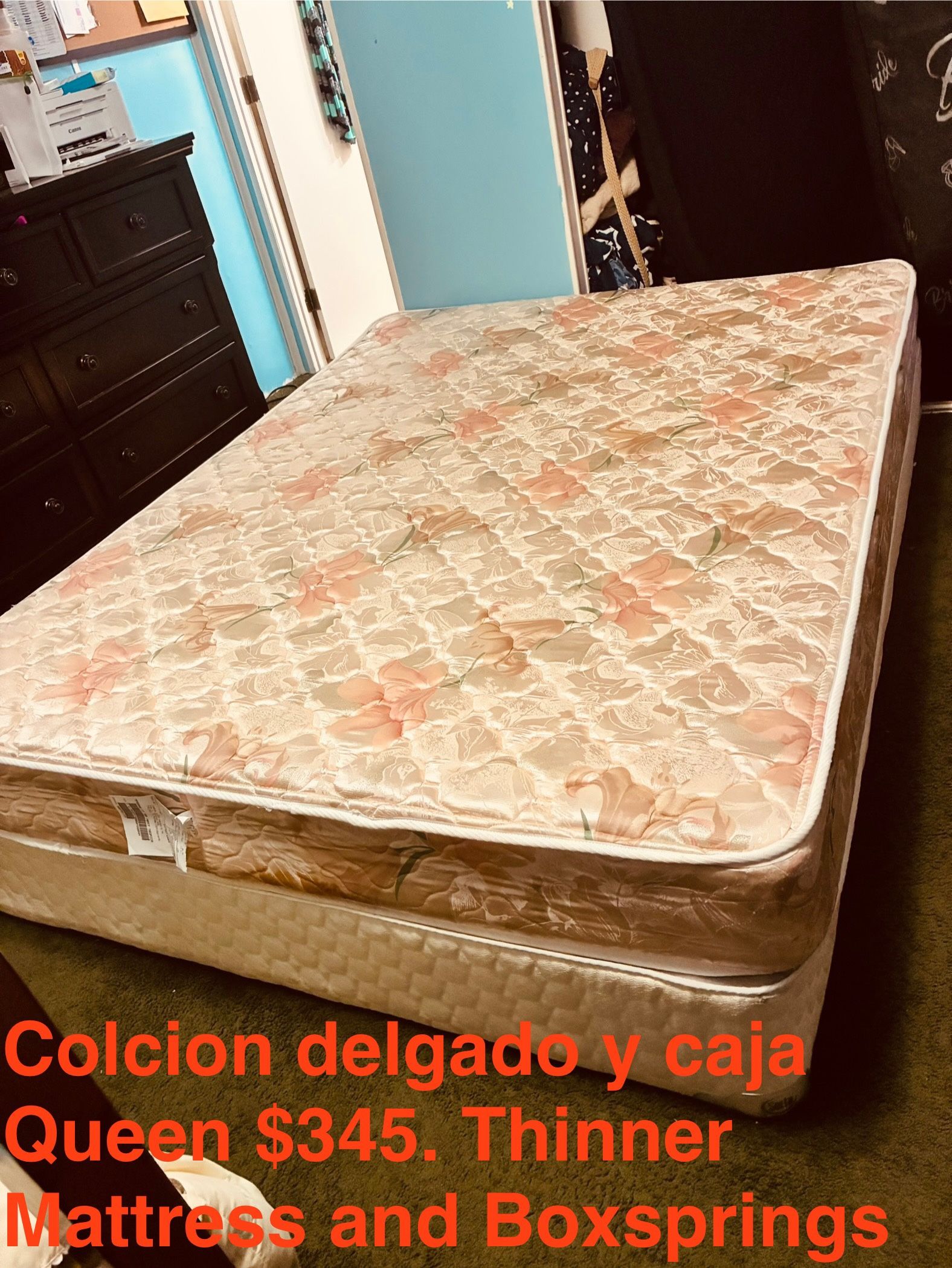$345-Thinner metal queen size spring Mattress and box springs. Pick up is in Yakima near Fred Meyer’s I purchase these from in Seattle and Tri Ci