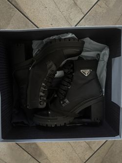 Prada Re-Nylon and Leather Booties