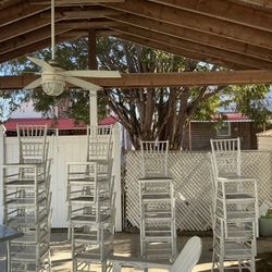 22 Chairs Chiavari White Wood Stackable