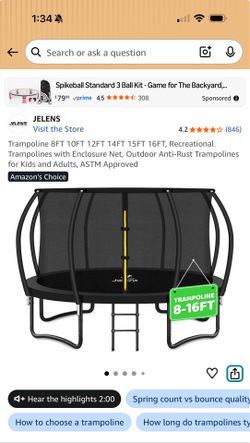 Jelens 8 ft trampoline unopened/in box