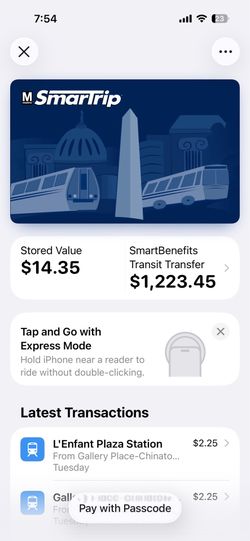 Metro & Bus smart transit wallet