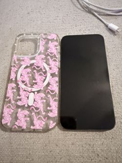 Gray iPhone 13 Pro Max 256GB With Case And Cord