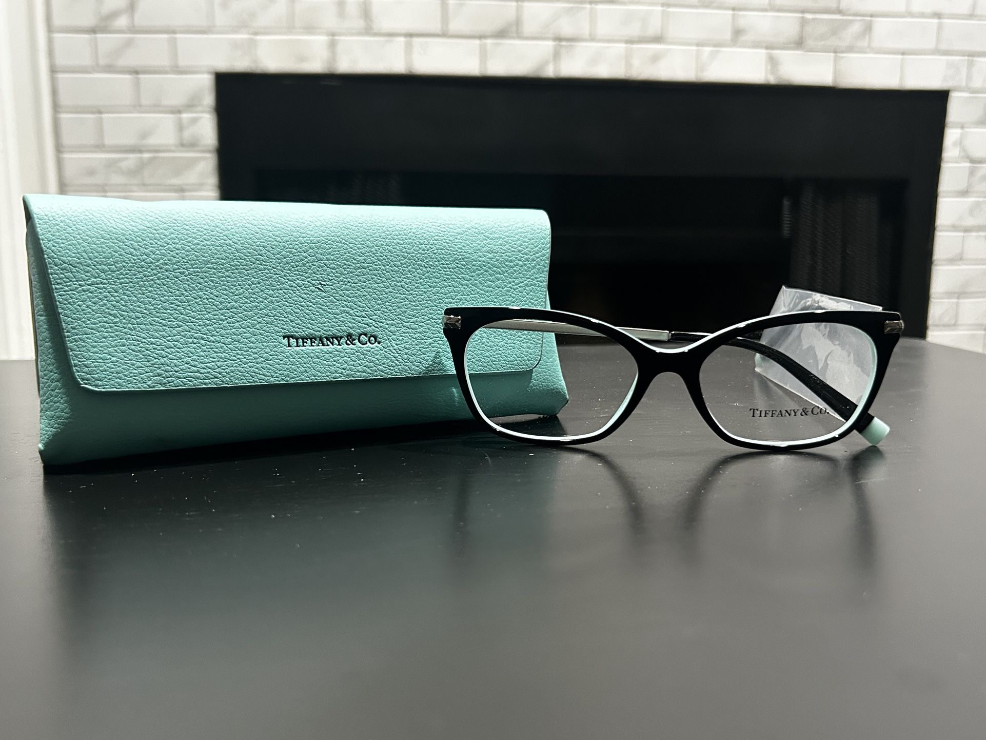 Tiffany & Co. TF2194 8055 Black Blue Women Square Demo Lens Eyeglasses Frame 52-16