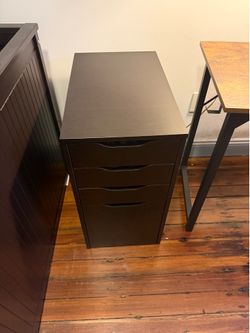 Modern 4-Drawer Storage Cabinet/File Cabinet - Dark Espresso