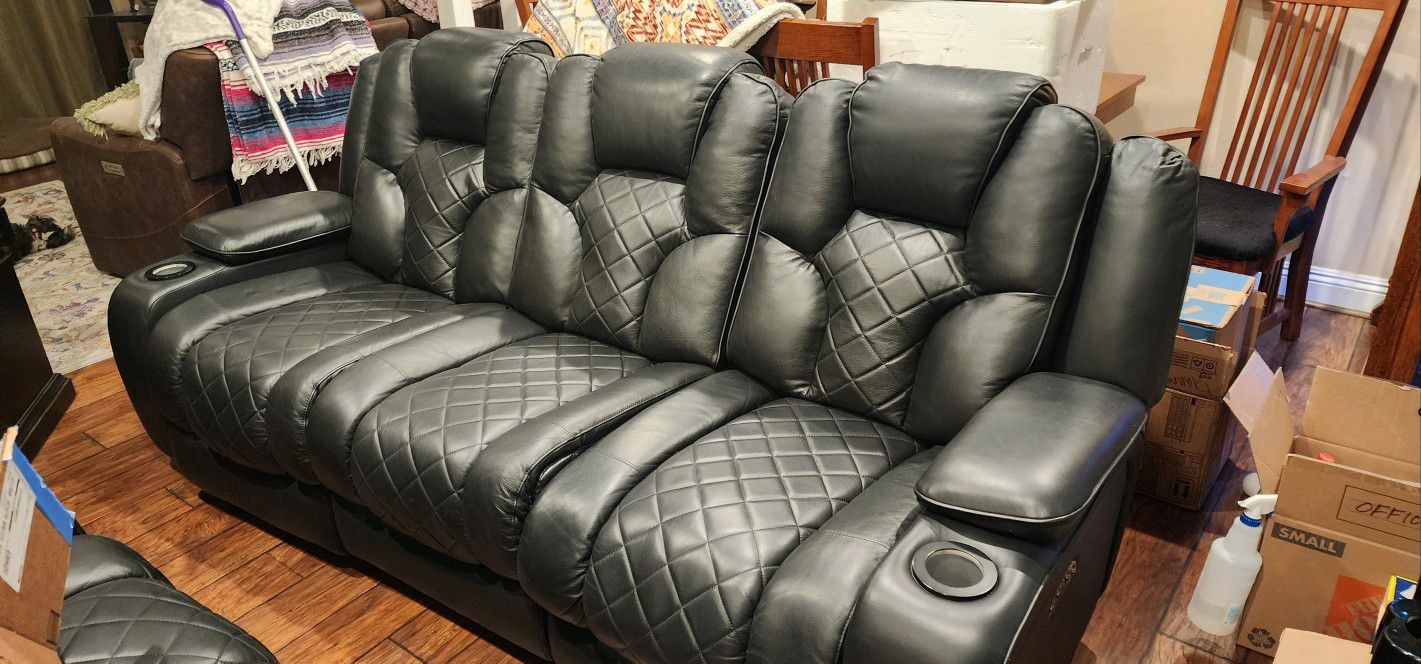 Leather Power Sofa & Loveseat