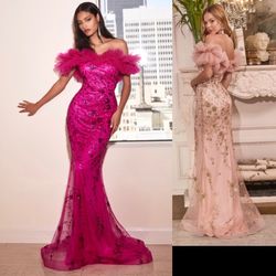 New With Tags Size 6 Hot Pink Prom Dress & Formal Dress $215