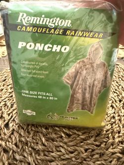 Remington Poncho Camouflage Rainwear PVC One Size Fits All Realtree