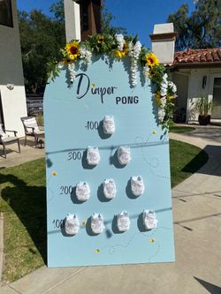 Diaper Pong Baby Shower Game Board