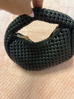 Sincerely Jules Woven Black Clutch Handbag 