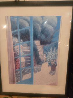 Black framed painting