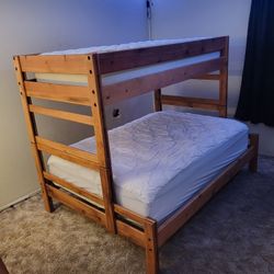 Rustic Wood Bunk Bed