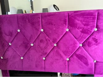 Girls Velvet Headboard and Bed Frame