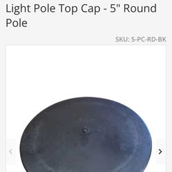 Light Pole Covers Light Pole Top Cap - 5" Round Pole