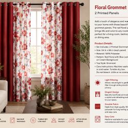 2 Printed Grommet Panels🌹❤️