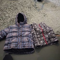 Winter's Here Small Kids Jacket And A Vest With Skulls On It