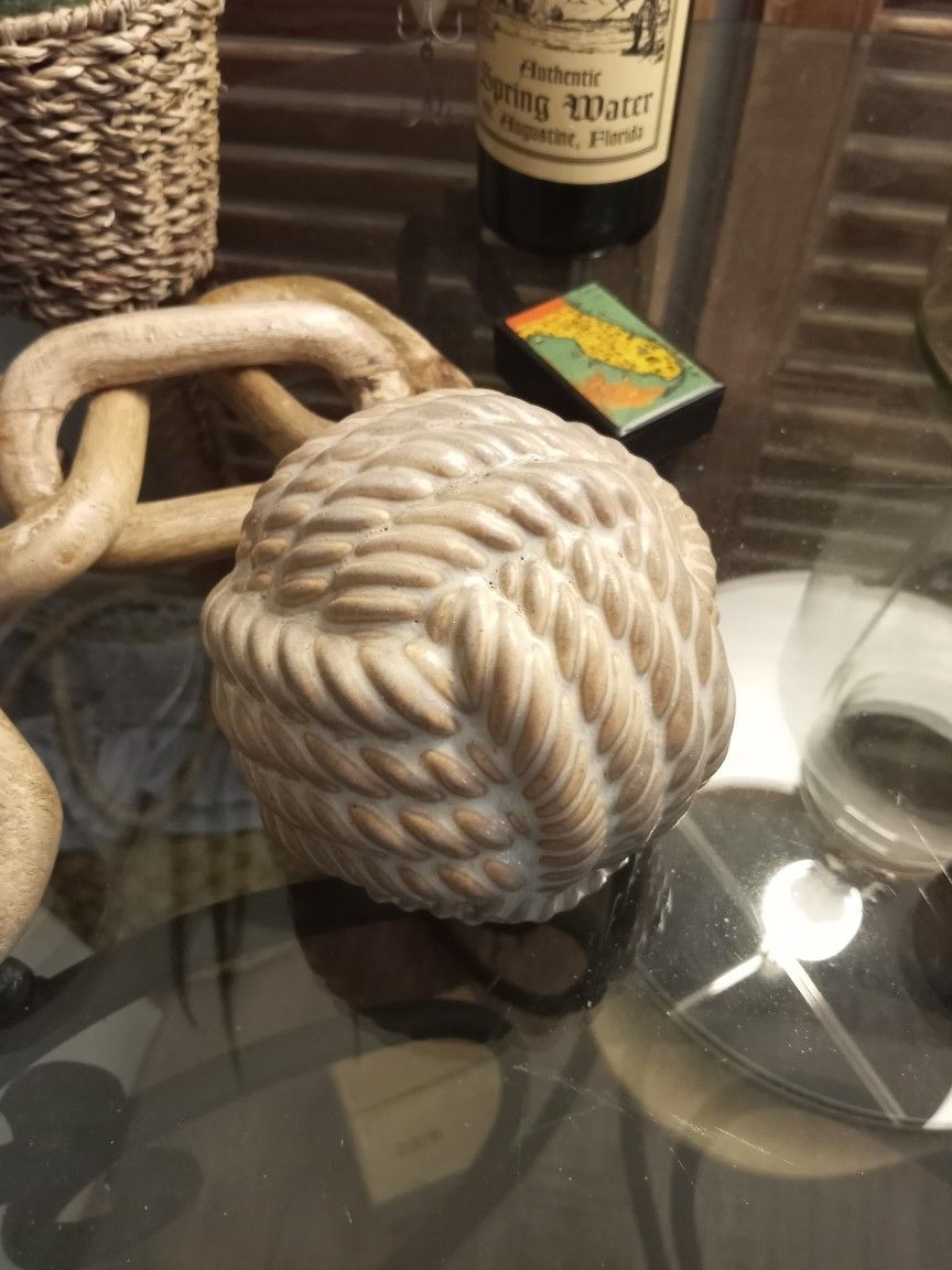 Ceramic Rope Ball Decor