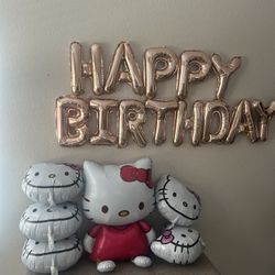 Hello Kitty Happy Birthday Foil Balloons
