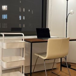 IKEA Table, Chair, Lamp Set With Free Roller Cart 