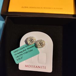 Moissanite 2.39Ctw Sterling Silver Earrings 