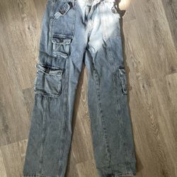 Kids Cargo Jeans Size 16 But Fit Like 14
