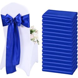 60 pieces of chair bows/runners & 2 black table cloths